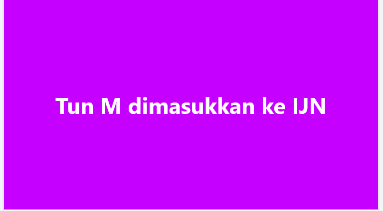 SinarOnline's tweet image. Tun M dimasukkan ke IJN

Tun Dr Mahathir Mohamad dimasukkan ke Institut Jantung Negara (IJN), Kuala Lumpur sekitar jam 9.30 pagi tadi akibat terjatuh di kediamannya pada awal  pagi.

ARTIKEL: sinarharian.com.my/article/762946…

#SinarHarian  #beritaterkini  #TunM