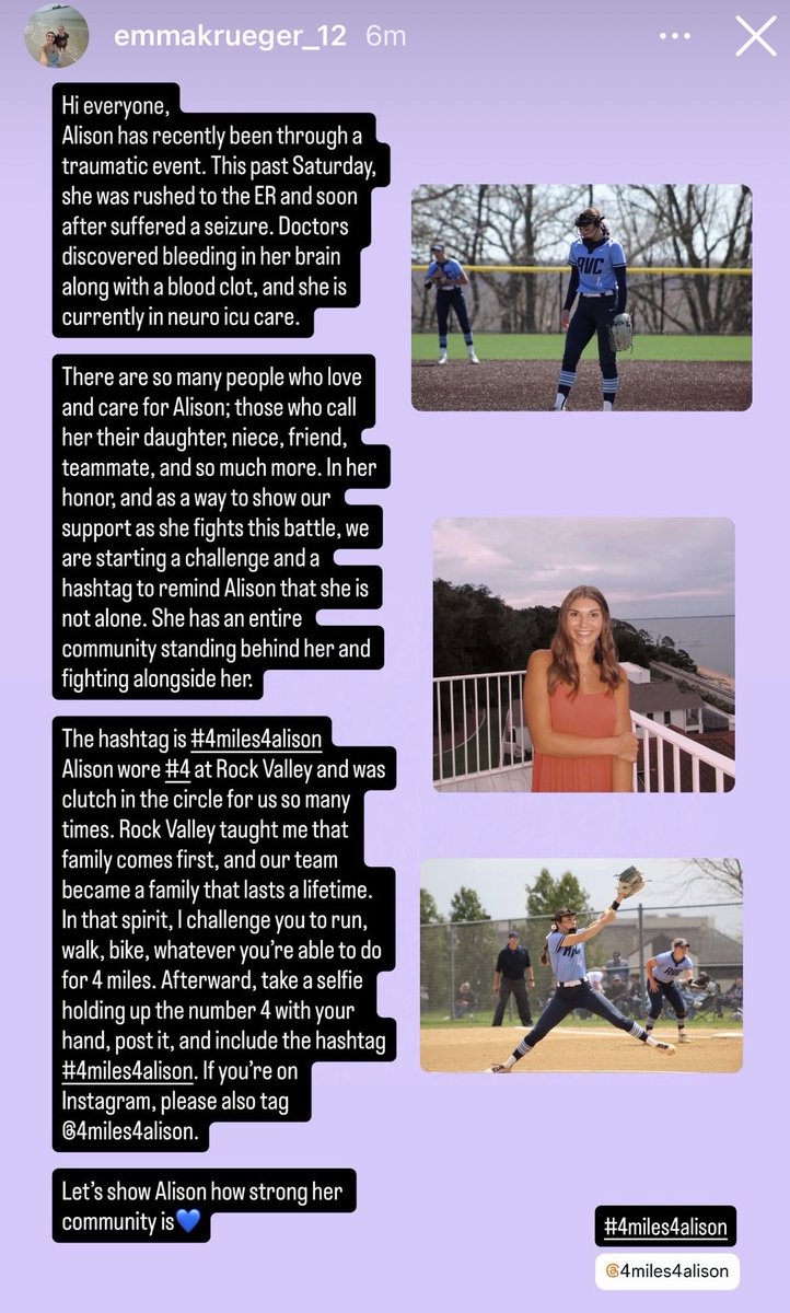 RVC_Softball's tweet image. #4miles4Alison