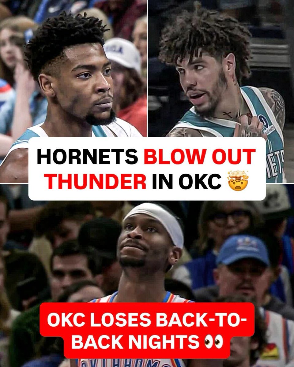 HORNETS BEAT THE THUNDER BY 27 😨 

Brandon Miller dropped 28 to lead the way for Charlotte 💰 ht...