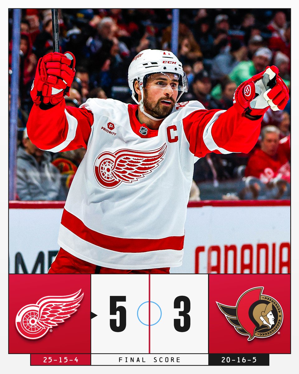 NHL's tweet image. The @DetroitRedWings take this Atlantic Division clash! 🙌