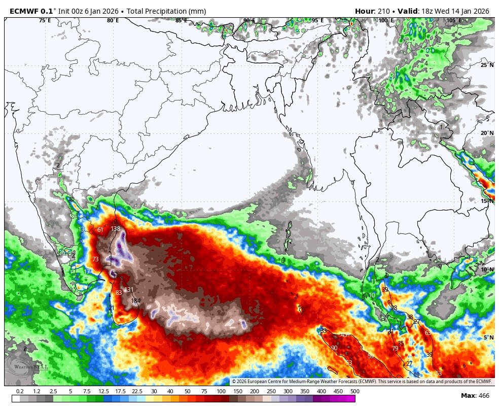 praddy06's tweet photo. Delta to Cuddalore in hotspot. KTCC (Chennai & Surrounding districts) too in the path of heavy rains. Entire North Tamil Nadu is looking good.

Srilanka will see heavy rains in east coast and adjoining areas from
Batticola, Trincomalee to Jaffna will see very heavy rains. This wont be like Ditwah, still there will be very heavy rains on 9 and 10th January.  Jaffna belt alone should be prepared for extreme rains.

Rains will start in Delta on 9th while Chennai (KTCC) will see heavy rains on 10/11th January.

Read the detailed post - https://t.co/eT6k1pZlrx