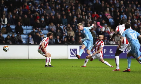 skybluesarchive's tweet photo. On this day 2018 League two Coventry City beat Premier League Stoke City 2-1 in the FA Cup at Ricoh, Goals from  @JordanWillis94 and @JackGrimmer https://t.co/3Ok0UILPo8 https://t.co/shVUCg8kDW