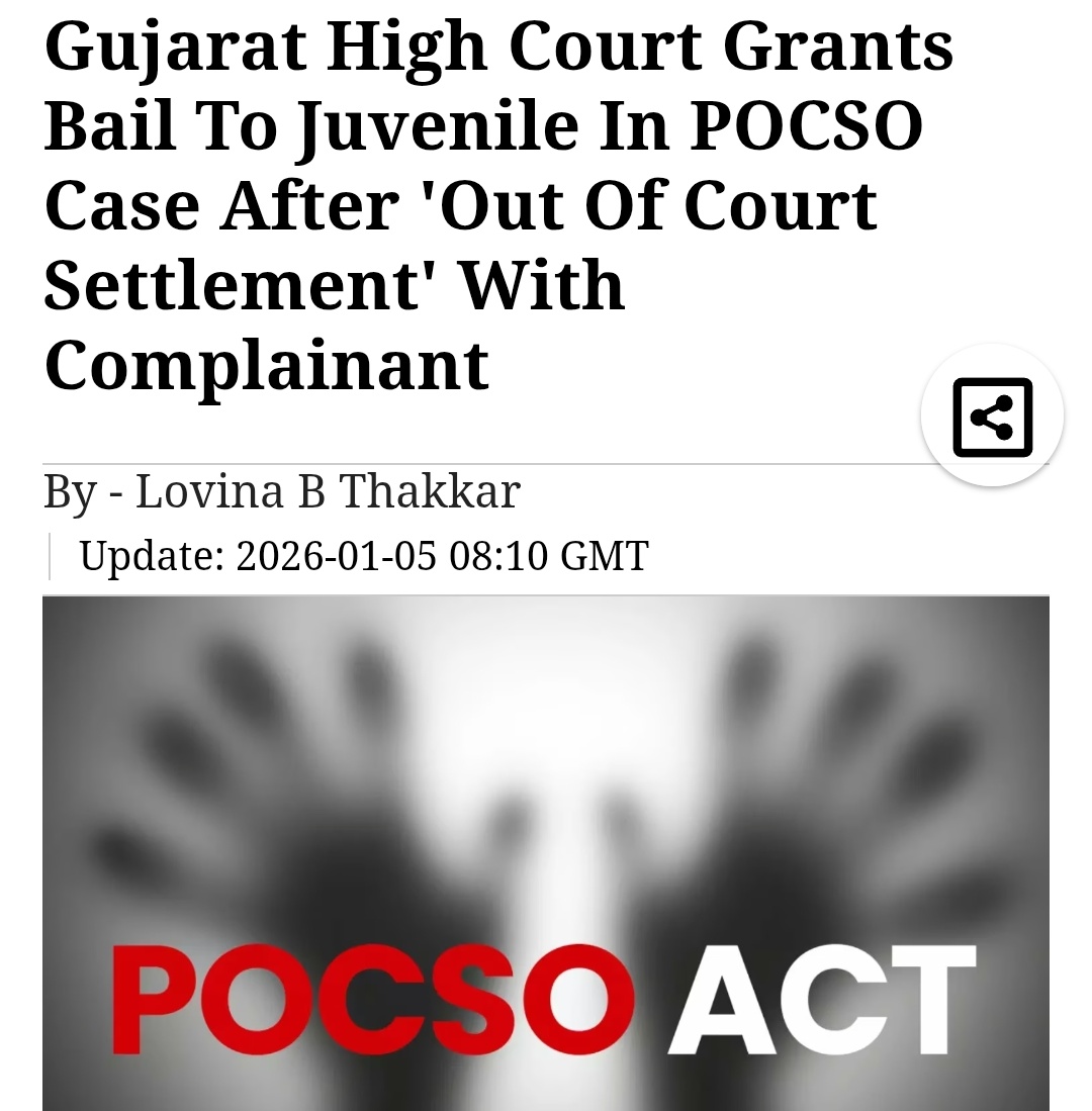 realsiff's tweet photo. Shame on Justice JS Verma and Leila Seth (mother of Vikram Seth), who wanted the teenage boys to suffer from fake POCSO (child rape) cases.

The counsel for the applicant submitted that the case arose out of a love affair between two juveniles and the parties had arrived at an out of Court settlement wherein the original complainant had no objection to bail.
 https://t.co/VqvYn2fFwX