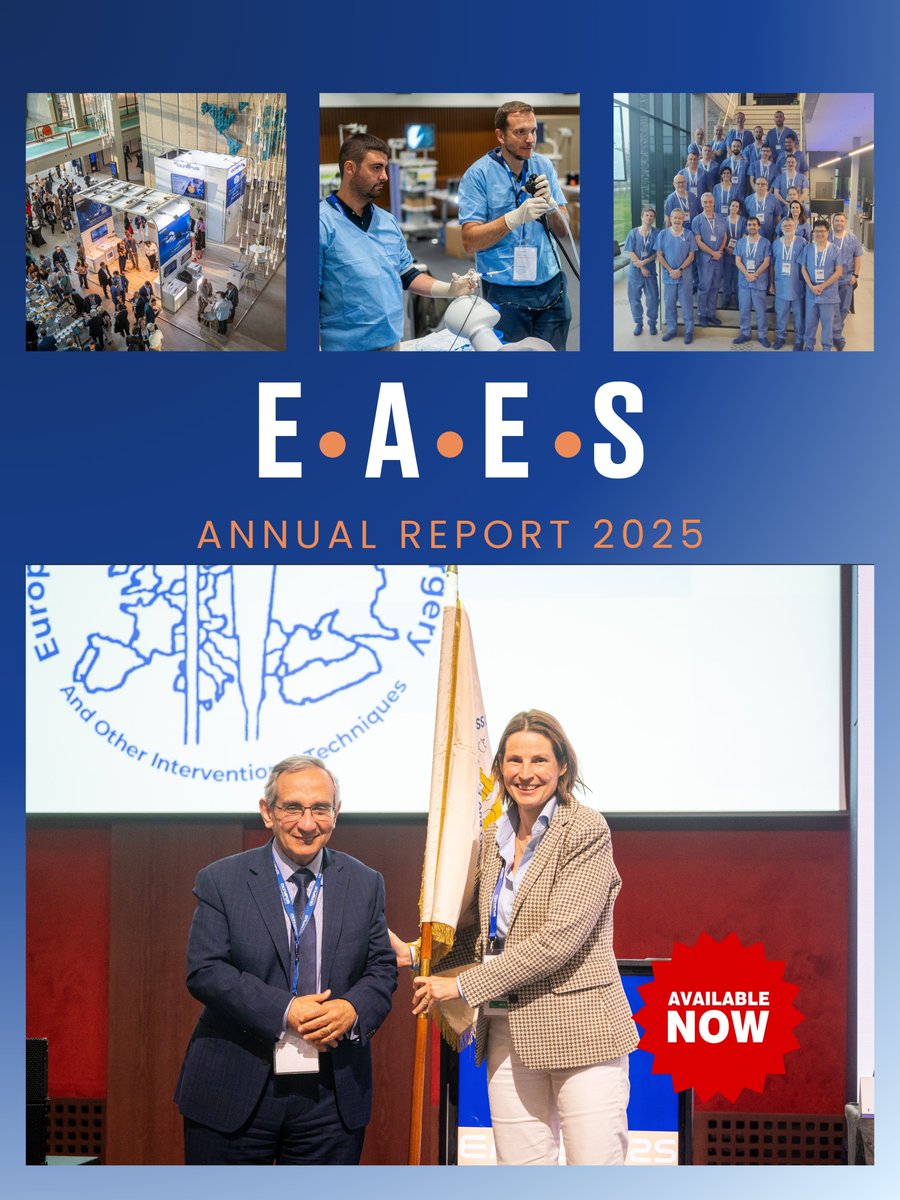 EAES_eu's tweet image. Reflecting on a year of innovation! 🚀 The EAES 2025 Annual Report is live.

From robotic surgery advancements to expanded educational programs, see what we achieved together as the #EAESFamily.

📖 Read the full report: eaes.eu/annualreport20…

#EAES2025 #EndoscopicSurgery