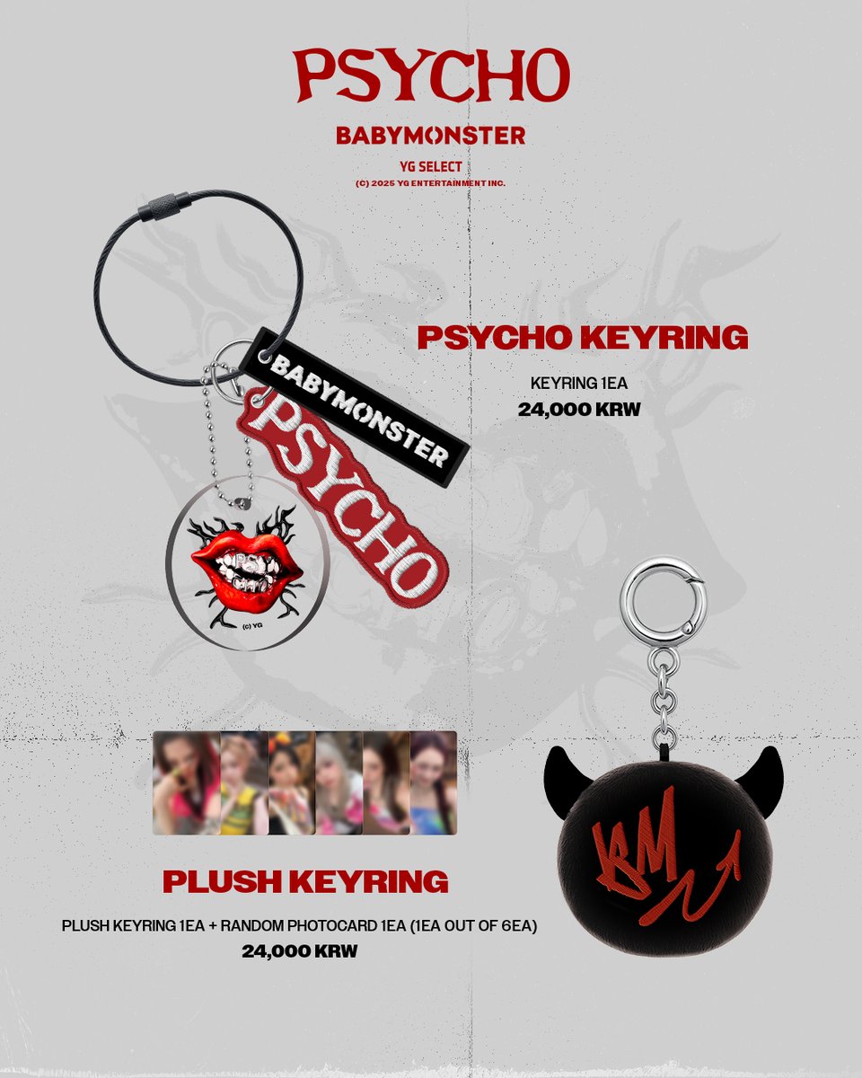 PSYCHO キーホルダー・ステッカー付 M フーディー BABYMONSTER