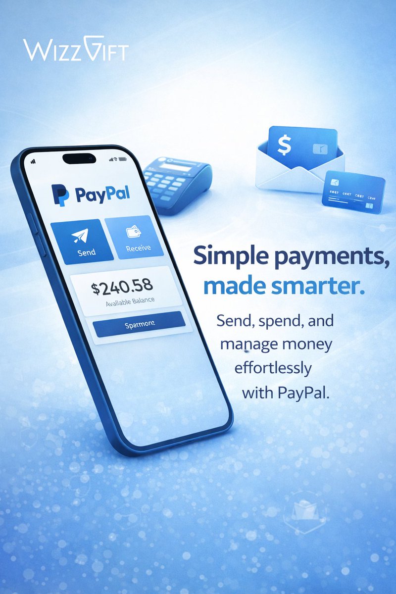 wizzgift's tweet image. Tap. Send. Done. 💸📱
Experience smarter payments and total control with PayPal.
👉 Get now: wizzgift.com

#PayPal #EasyPayments #MobilePayments #FinTechSolutions #CashlessWorld #WizzGift #SecurePayments