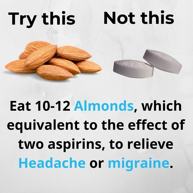 OrganicLiveFood's tweet photo. Did you know Magnesium in almonds can protect your body and relieve a headache by relaxing the blood vessels?

Eating 10-12 almonds can have the same effect as two aspirins in relieving headaches or migraines.