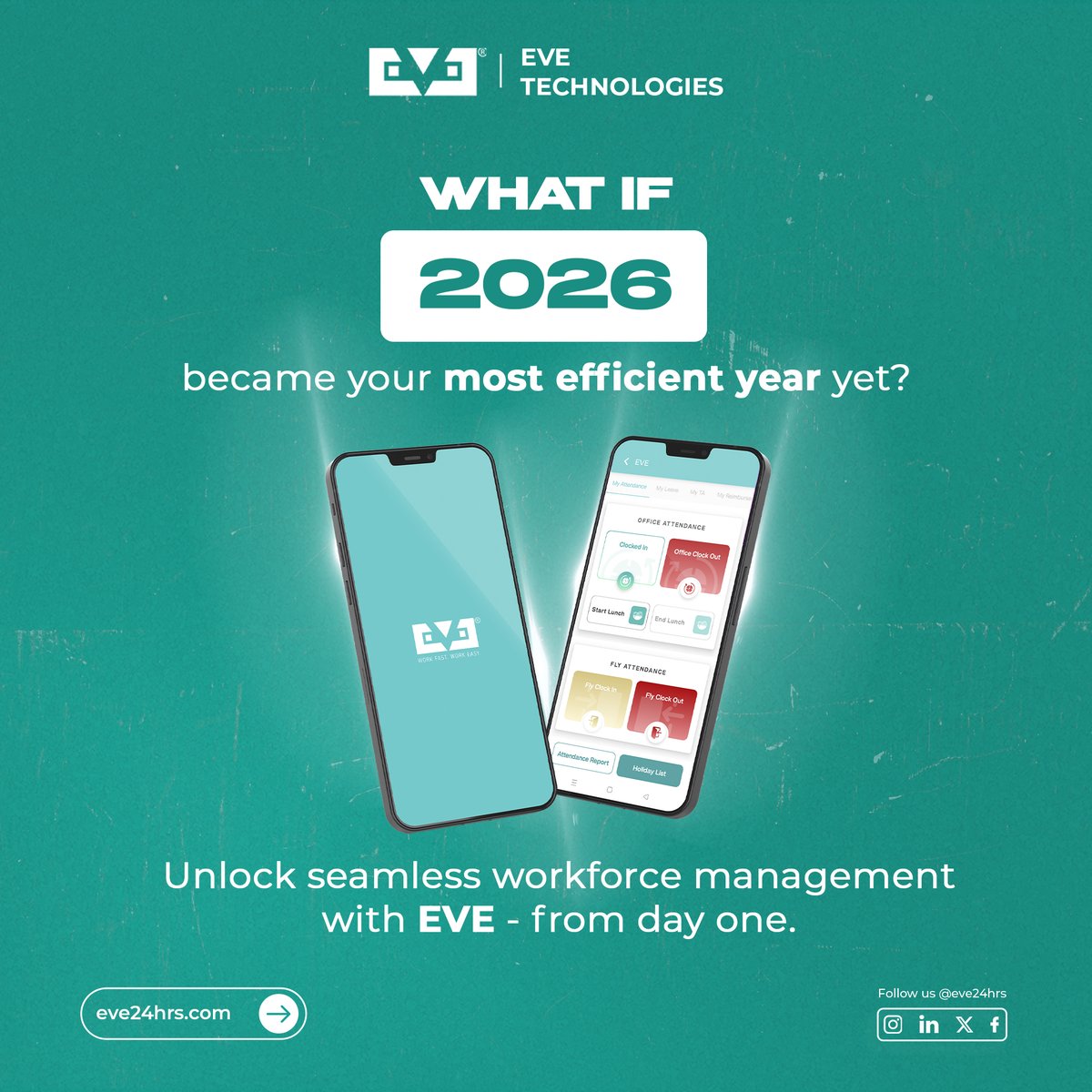 EveTechofficial's tweet photo. Imagine starting 2026 with complete operational control.
One platform. One dashboard. Total efficiency.
That’s the EVE advantage.
#WorkSmart #OperationalExcellence #EVE24HRS https://t.co/wxY96MtuDo