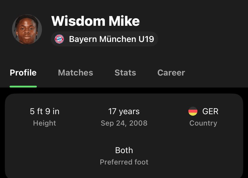 fcbtray's tweet image. Since Madrid is taking Karl from Bayern, Barca should also take their next starboy Wisdom Mike who’s a massive Barca fan just look at his TikTok reposts. With a name like that he has to be good.