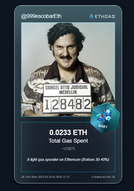 Discovered my Gas ID via ETHGas - turning my gas spend into rewards 🫘

As a Baby Jack, I've spent 0.0233 ETH on gas but earned 4 Beans back.

Get your Gas ID and Beans here: ethgas.com/community/gas-…
