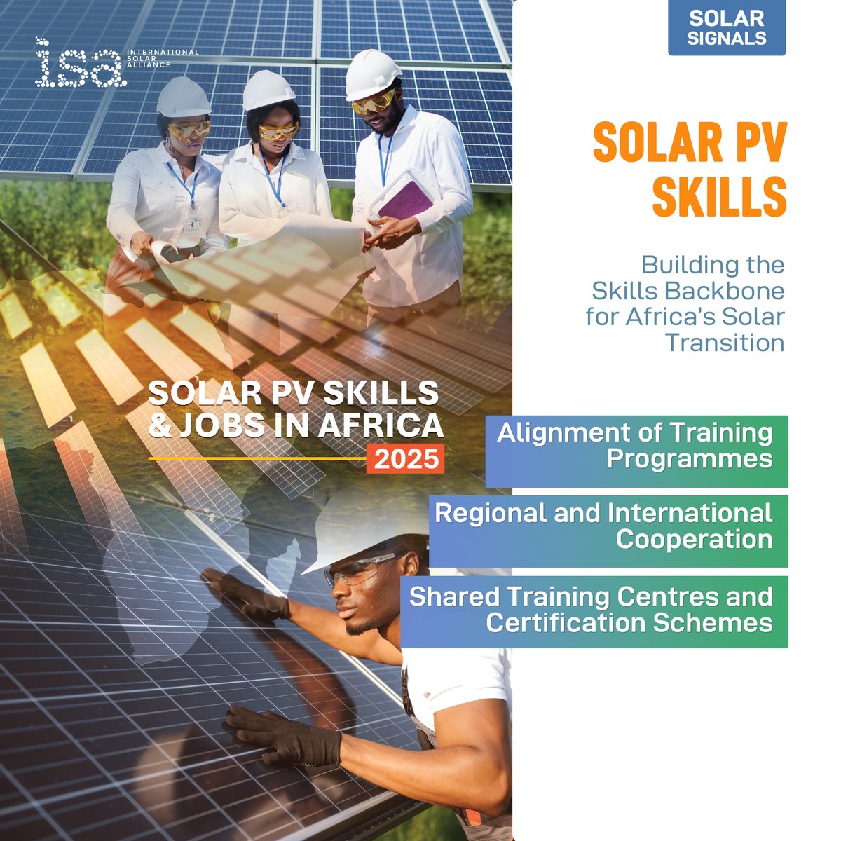 isolaralliance's tweet photo. #SolarSignals #wednesdaymotivation
Building the Skills Backbone for Africa’s Solar Transition
To realise Africa’s solar potential, a robust #skills ecosystem must take root. The Solar PV Skills and Jobs in Africa report outlines a clear action plan to build this foundation.
It calls for:
- Alignment of training programmes with emerging #market needs to match the rapid expansion of solar applications.
- Regional and international cooperation to harmonise skill standards and enable cross-border talent mobility.
- Shared training centres and certification schemes to ensure consistent quality and recognition of skills.
Stronger coordination among governments, industry, and academia is key to turning Africa’s #solar opportunity into a skilled workforce that sustains long-term growth and innovation.
Explore the framework guiding Africa’s solar workforce transformation: https://t.co/essQHG8Us6
@Ashish_Khanna I @BecquerelForPV I @EYnews | @IntellecapTweet
#SolarPower #SolarEnergy #SolarForFarmers #ClimateAction #VoicesForSolar #SolarForAll #AmbitionToAction #electrifying #Report #SolarJobs #AfricaSolar #CleanEnergy #SkillDevelopment