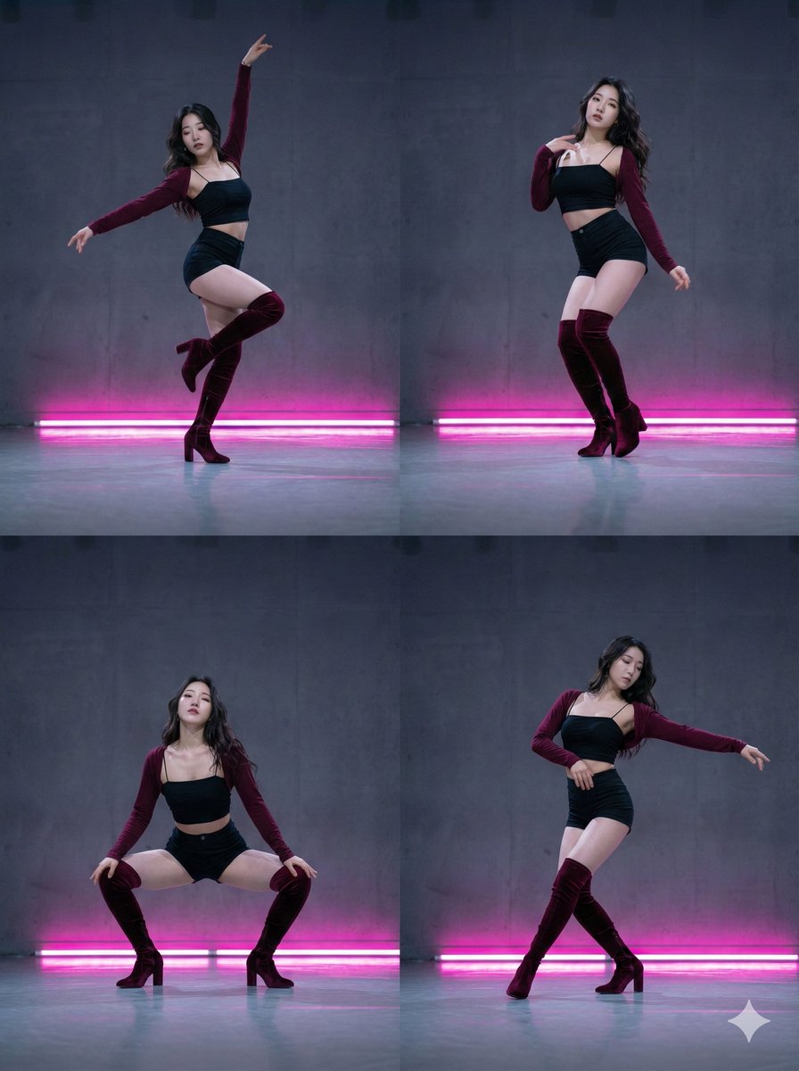 Four‑pose dance grid