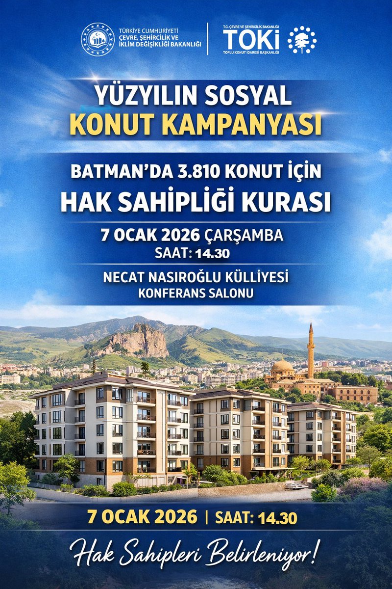 BatmanCSB's tweet photo. Yüzyılın Projesi 500 Bin Sosyal Konut Batman Hak Sahipliği Kura Çekilişi… https://t.co/YN1BAcs3fG