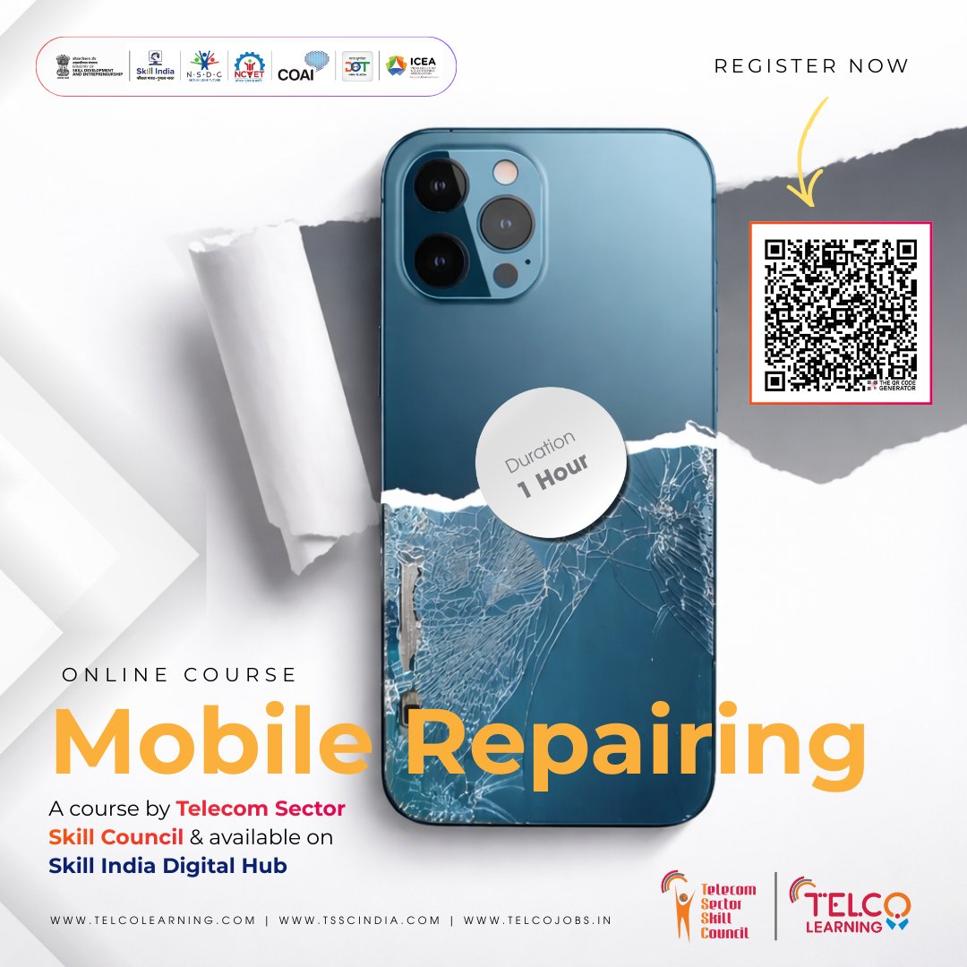 TSSCINDIA's tweet image. Build job-ready skills with TSSC’s Mobile Repairing course on @MSDESkillIndia Digital Hub 📱

Learn to diagnose, repair &amp;amp; test handset hardware and software in just 1 hour. Register now: 

skillindiadigital.gov.in/courses/detail…

#mobilerepairing #skillindia #telecomskills #studentlearning