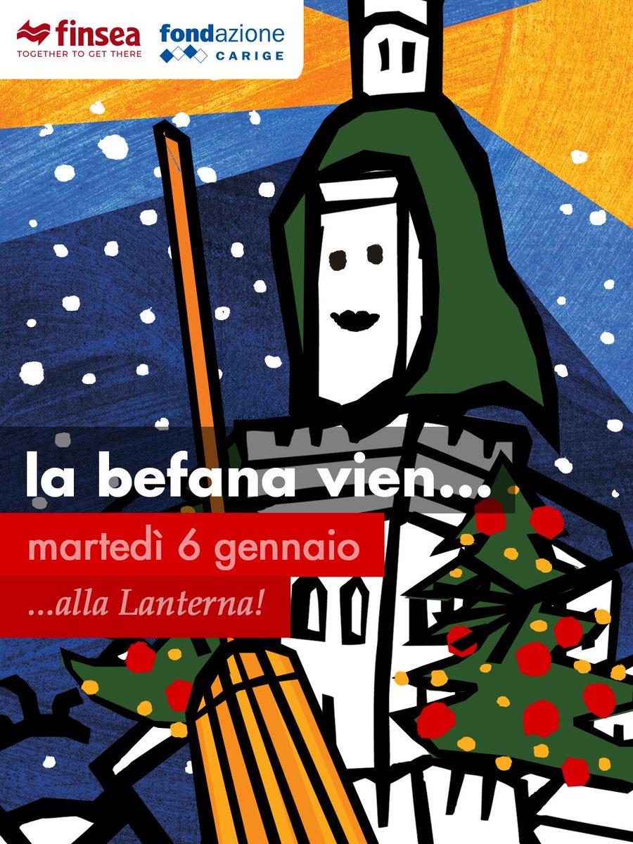 La Befana 🧙‍♀️ vi aspetta oggi alle 15 alla Lanterna con un laboratorio per tutta la famiglia!

Info e prenotazioni: laboratori@lanternadigenova.it 

lanternadigenova.com/prossime-attiv…