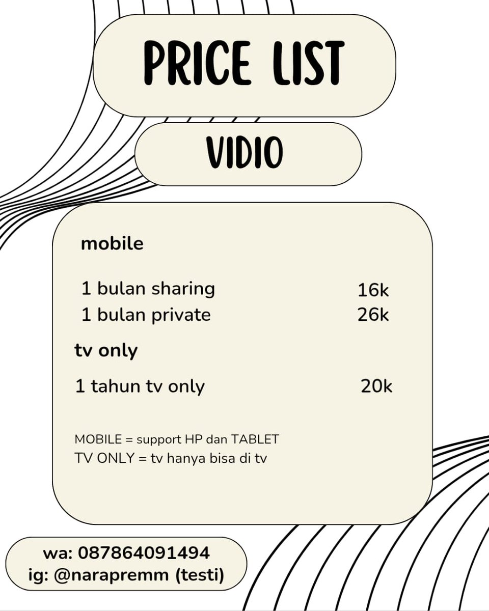 elvnatae's tweet photo. APLIKASI PREMIUM MURAH WTB WTS VUS KEPOIN BIO AKU ATAU IG @NARAPREMM TIKTOK @NARAPREMM ATAU LANGSUNG ORDER VIA WA 087864091494 https://t.co/FjFV6dDBVj