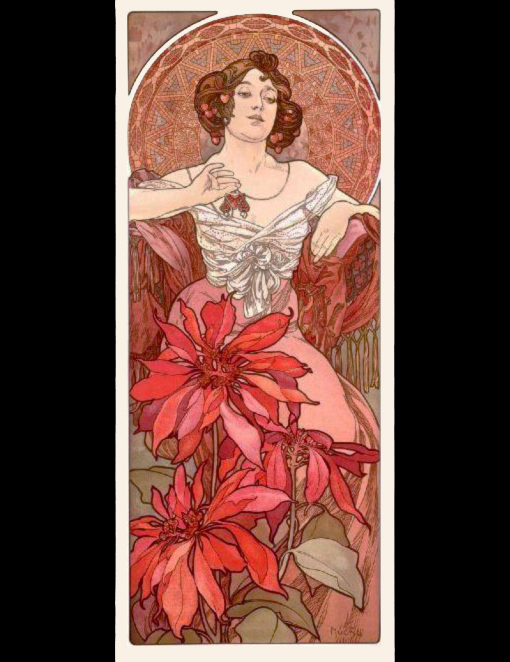 アルフォンス・ミュシャ『四つの宝石《ルビー》』1898年