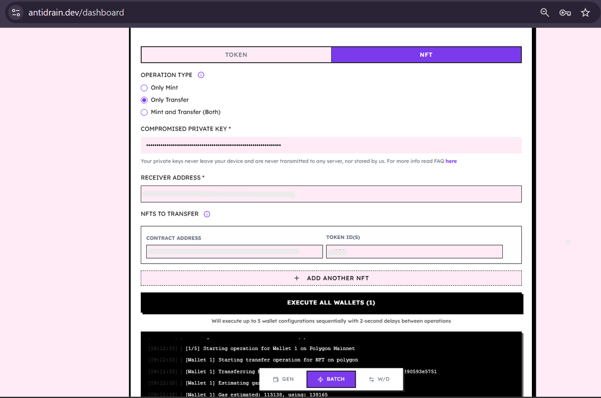 mary_lonia's tweet photo. MY WALLET JUST GOT HACKED

From the look of things, I have been hacked way longer.

Initially, I thought it was just a normal Metamask glitch, so I didn't really look into it, coupled with the whole festive activities (that's where I got it all wrong)

Not until yesterday, when I wanted to confirm payment, and I noticed a batch of transactions I didn't initiate on Jan 3rd. 

All attempts to revoke the contract failed because of gas fees (each time I sent money to the wallet, it just went straight to another wallet)

One of my friends showed me the antidrain tool that @Zun2025 created, which I used to send out my Billions Supermask and Billions Genesis NFT (that's the only thing I was able to salvage from the hack)

Lost my @mimboku_story NFT alongside other assets in my wallet

Definitely not how to start the year 

PS: Don't be like me. Whenever you see a glitch, wait for confirmation
-Always remember to revoke transaction access, no matter how "secure" you think it is

Tool used: https://t.co/jcTM5sGVk5