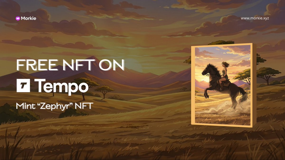 Mint Free NFT On Tempo Testnet 

🌸 Mint: morkie.xyz/zephyr

Like, RT &amp; leave your wallet address below ⚡