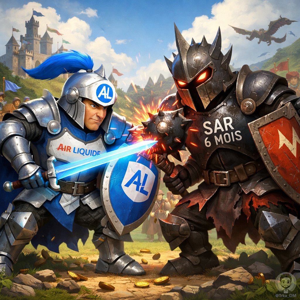 Trka_DM's tweet image. Air Liquide $AL chute et affronte SAR Semestre