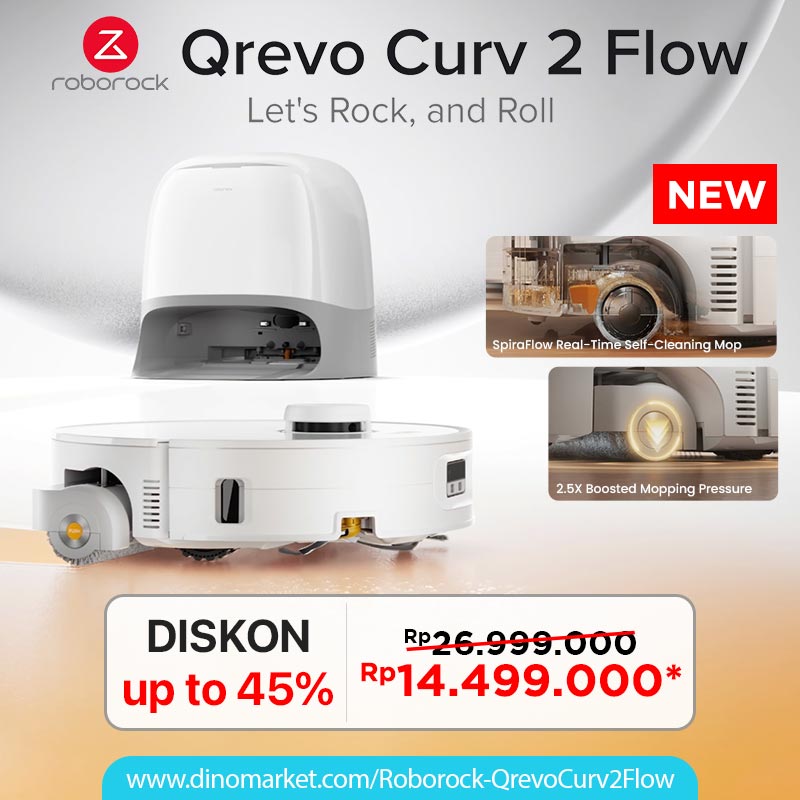 🤖 DISKON UP TO 45%! 🤖

NEW ROBOROCK Qrevo Curv 2 Flow! Upgrade cara bersih-bersih rumahmu sekarang dengan Roborock. Desain melengkung futuristik, performa pembersihan maksimal, Membersihkan otomatis, hasil maksimal, tanpa ribet. 

Klik disini : dinomarket.com/Roborock-Qrevo…