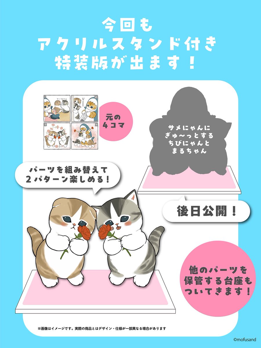 ＼4月24日(金)予定／
🦈サメにゃん３発売決定😻

mofusandアニメも大好評のサメにゃんシリーズ！
待望の3巻目が早くも発売！？

描き下ろしが大増量&amp;アクスタも超キュート🩷

特装版🔽
amzn.asia/d/3FTzvGS

通常版🔽
amzn.asia/d/0npVlGQ

ご予約お待ちしてます☺️

#mofusand <a href="/mofu_sand/">ぢゅの🐈</a>