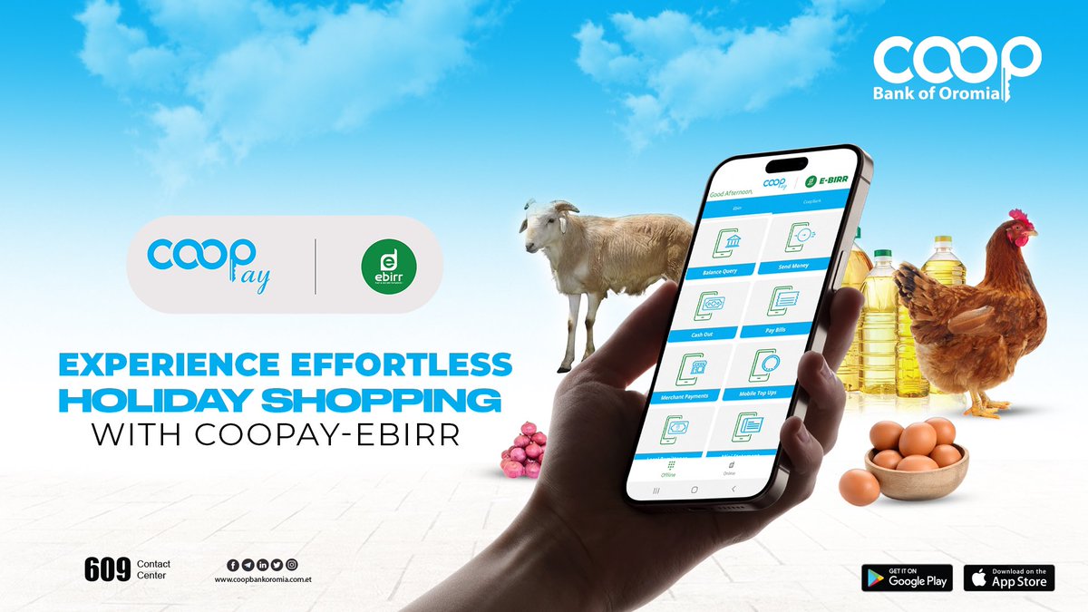 Coopbankoromia's tweet image. Experience effortless holiday shopping and witness the convenience of Coopay E-birr with fast, secure, and seamless payments.
#CoopayEbirr #ConvenientPayments #HolidayShopping #FestiveSeason #DigitalPayments #CashlessConvenience #EasyTransactions