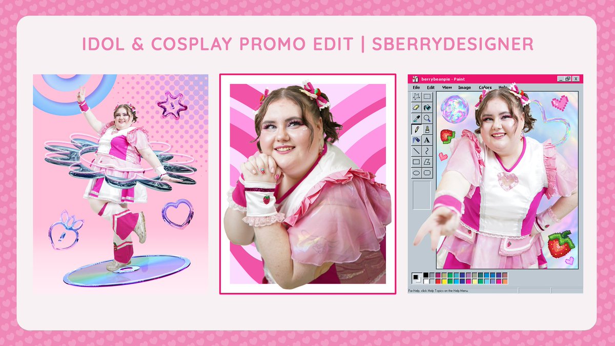 sberrydesigner's tweet photo. New Listing on VGen for idol &amp; cosplay promo edits! Great for original songs, branding/rebrands, or just to spice up some photos! 💖 (discount applied for a new service!) https://t.co/tId7oQyxM5