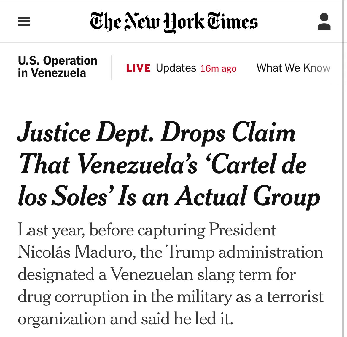 Al final dice la Justicia de Estados Unidos que el cártel de los soles no existe. Alguien que le avise a Infobae 😂