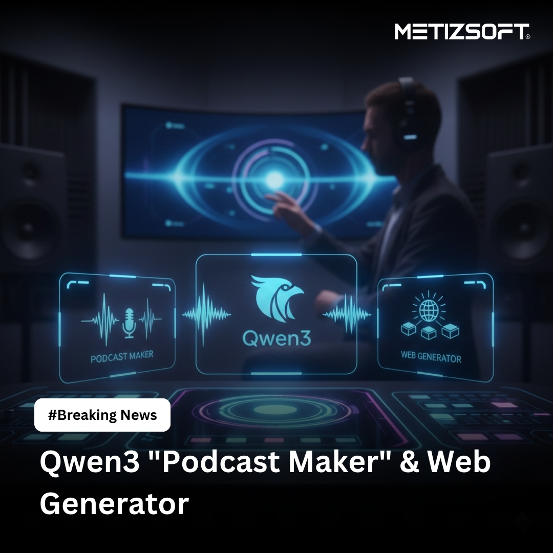 #Breaking AI News 🤖

Qwen3 launches Podcast Maker 🎙️ &amp; Web Generator 🌐 — making content creation faster, smarter, and fully AI-powered.

From podcasts to websites, AI is now building, not just assisting. ⚡

#Qwen3 #AI #GenerativeAI #AICreators #TechTrends #DigitalInnova
