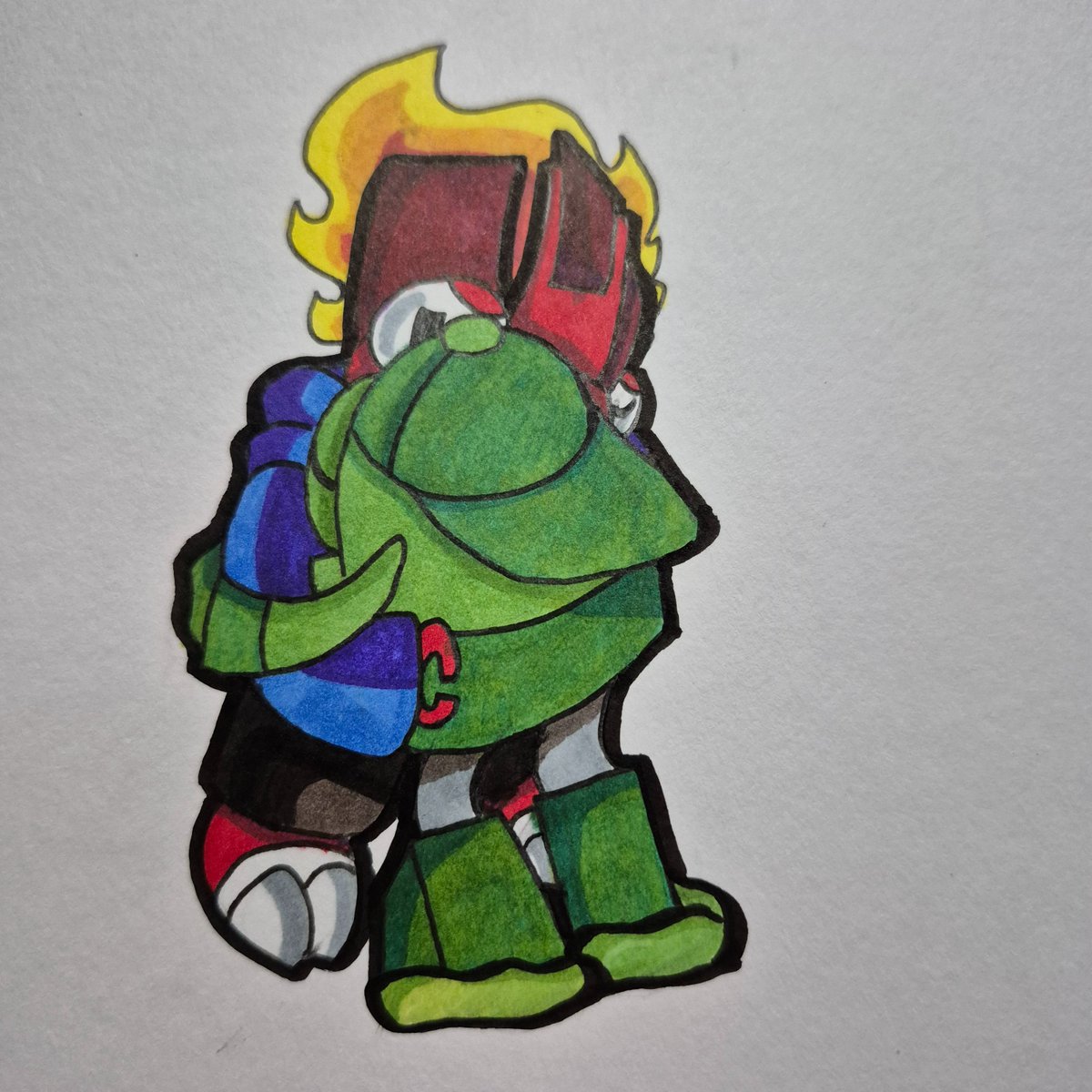 a_daycore71129's tweet photo. I remember drawing this before coming up with the concept of Flain being Booger's dad. (Also, Booger is not picking up Flain) https://t.co/NH5nhztRRu