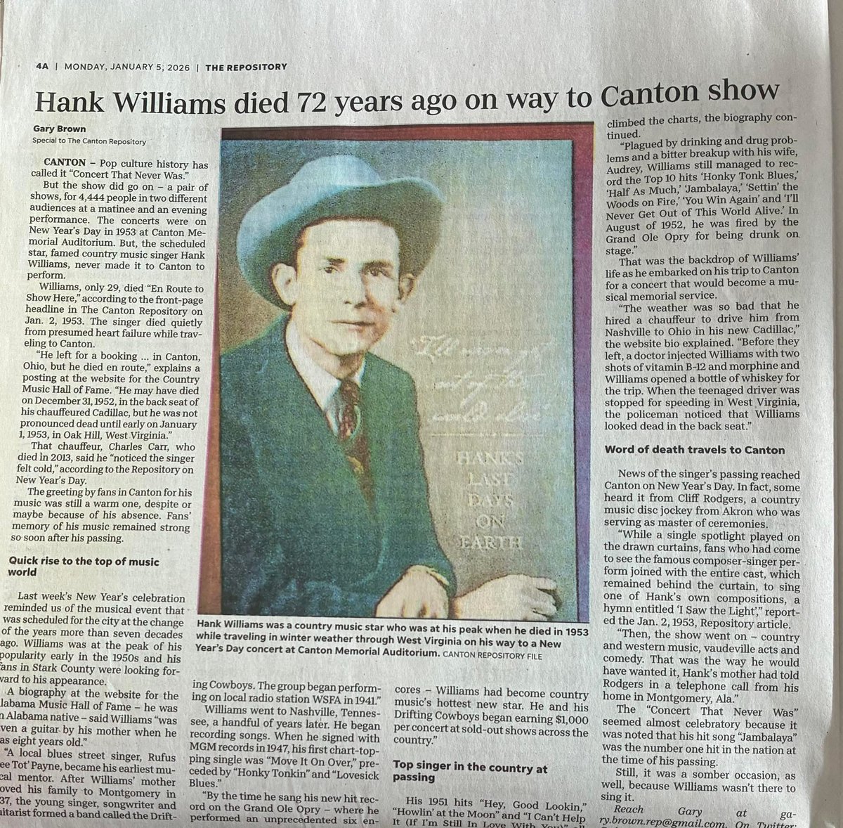 mo_the_savage's tweet photo. @realcountry1953 He was on his way to a show in Canton, Ohio which is also where I’m from! https://t.co/c55c2e8cHT