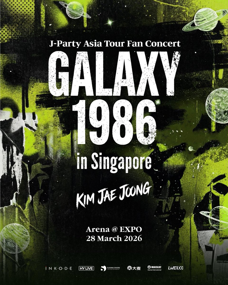 [EVENT] 2026 KIM JAE JOONG J-PARTY ASIA TOUR FAN CONCERT "GALAXY 1986" IN SINGAPORE

📅 28 March 2026
⏰ 7.30PM
📍 Arena @ EXPO
🎫 TBA
  
💫 More information here 🔗 weverse.io/kimjaejoong/no…

<a href="/bornfreeonekiss/">kimjaejoong</a>
#김재중 #재중 #KIMJAEJOONG