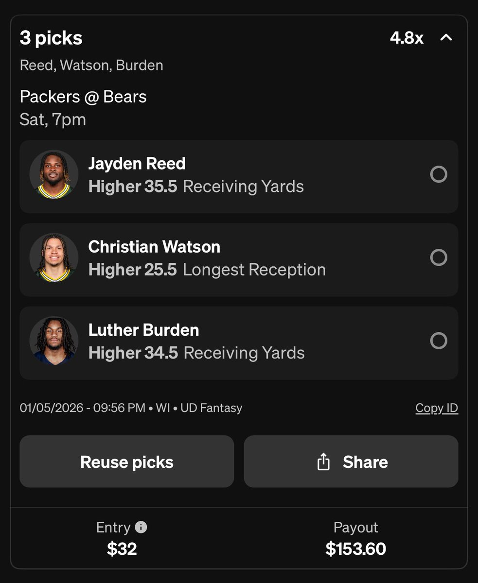 CoinofCollect's tweet image. Packers vs Bears 
NFL props (Saturday)

I’m so hyped i got my prop homework done early for this one!