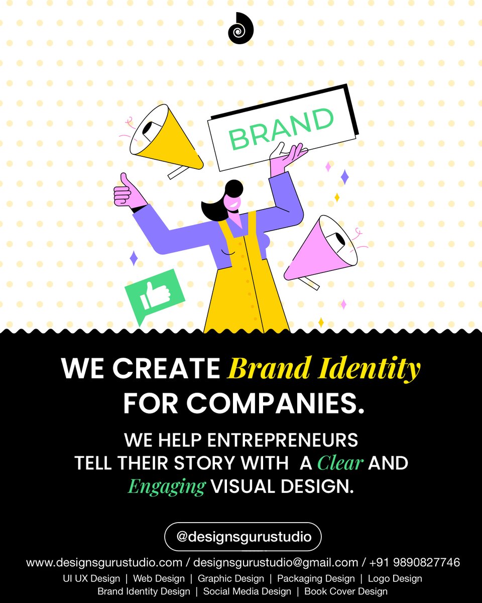designsgurustud's tweet photo. We create brand identity for companies.
#designsgurustudio #brandidentitydesign #brandidentity #brandidentitydesigner #branddesign #branding #brand #branddesigner #logodesign #logodesigner #branddesignservices #design #growbusiness #growyourbusiness #boostbusiness https://t.co/eOeWtlmTxL