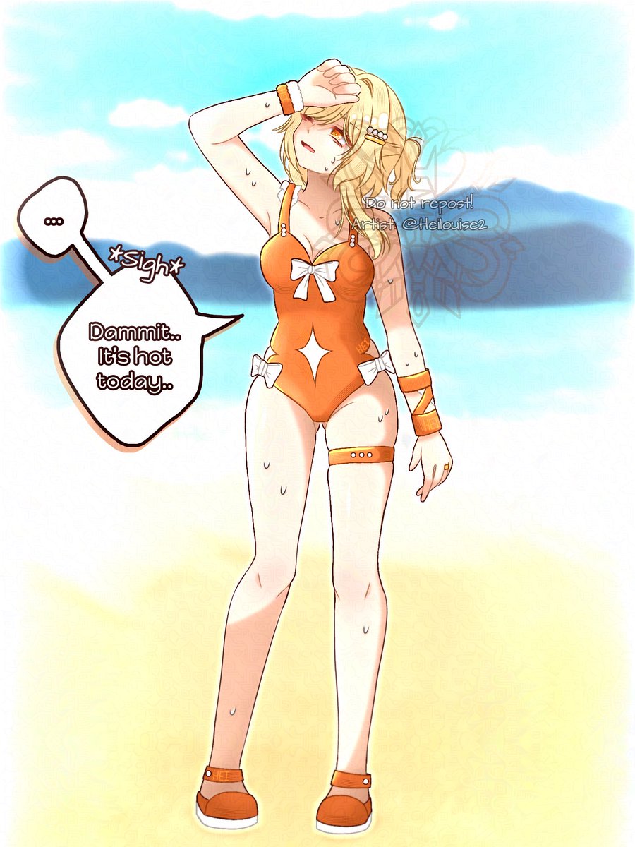 I hate summer.. (x _ x) 

#Lumine #GenshinImpact