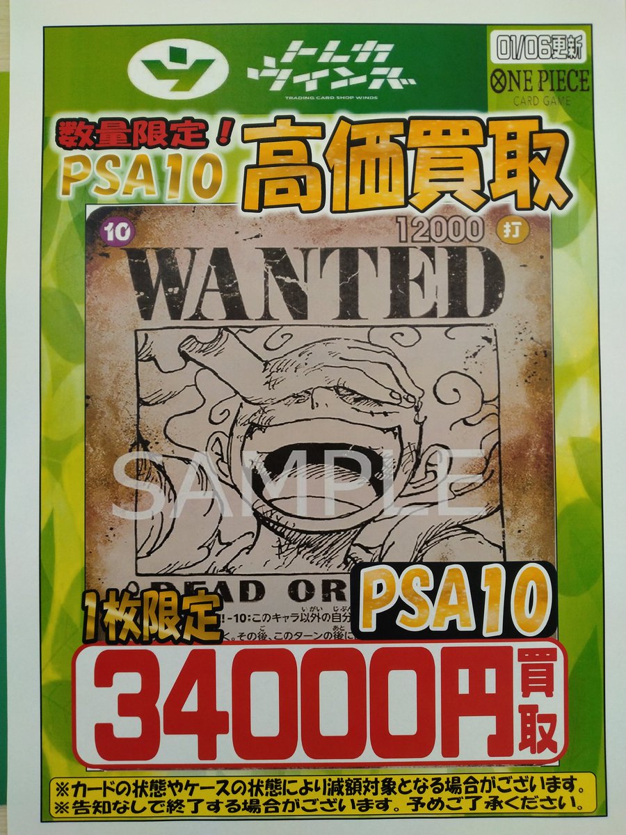 ワンピースカード】 ☁モンキー・D・ルフィ 手配書SP PSA10