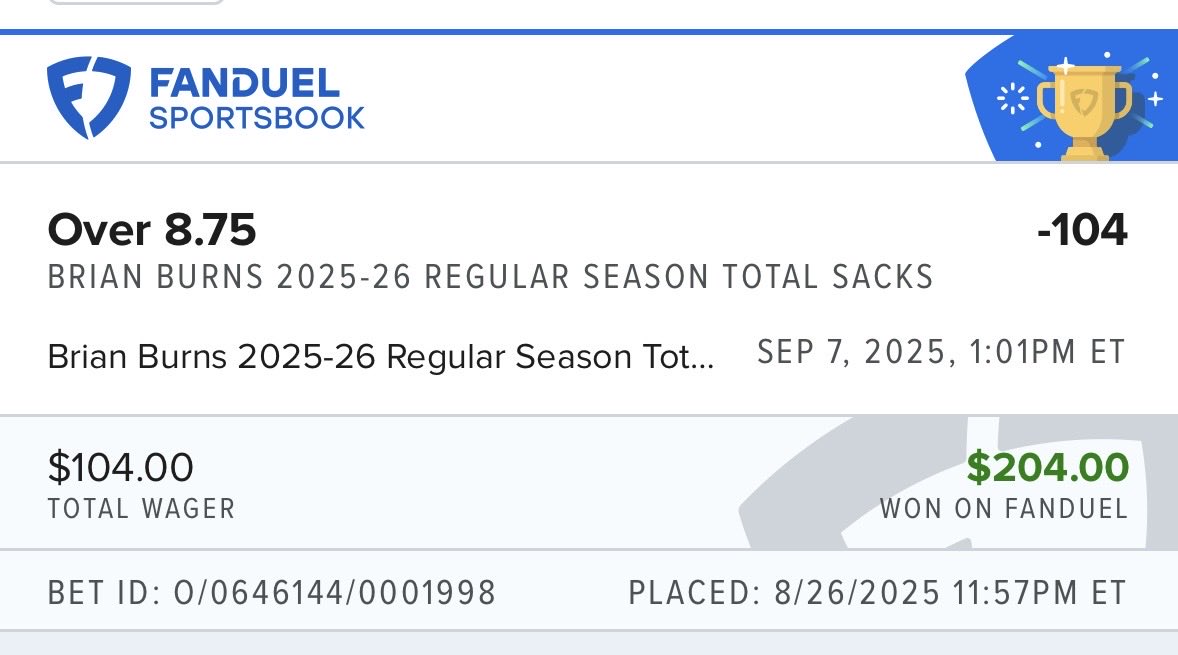 MattMicucci's tweet photo. @DanSchneierNFL took this in august knowing only injury cashes the under. https://t.co/hzZdcKlTwq