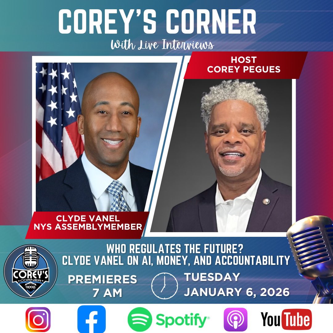 cpegues's tweet photo. Clyde Vanel episode will be dropping at 7am! You can catch full interview on YouTube, Apple Podcast & Spotify! #AI #accountability #future #texhforgood #communitycontact @clydevanel https://t.co/D0d0KBF1Wo