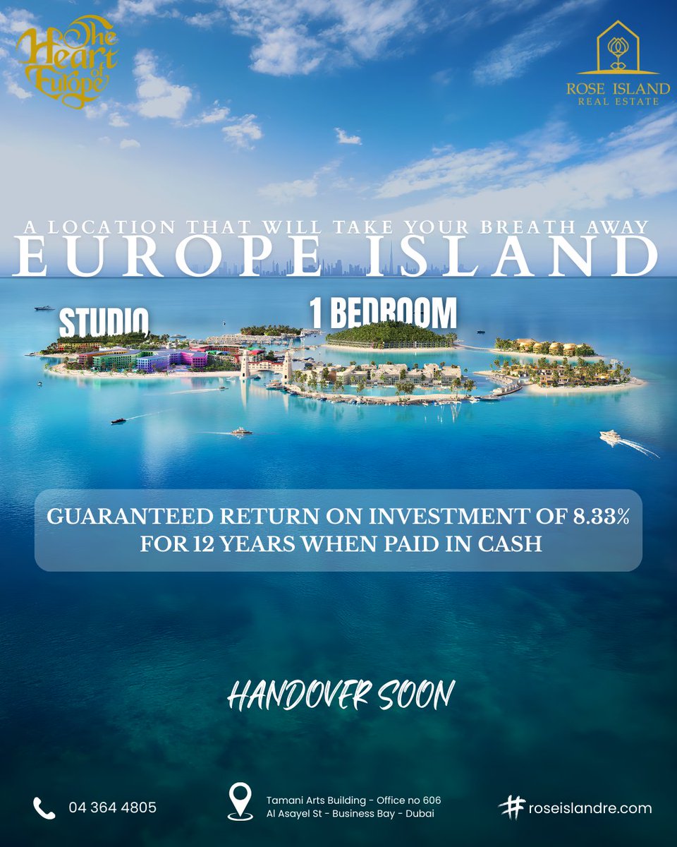 Europe Island — where island living meets smart investment.
A location that truly takes your breath away.

#EuropeIsland #dubairealestate #PropertyInvestment #LuxuryLiving
