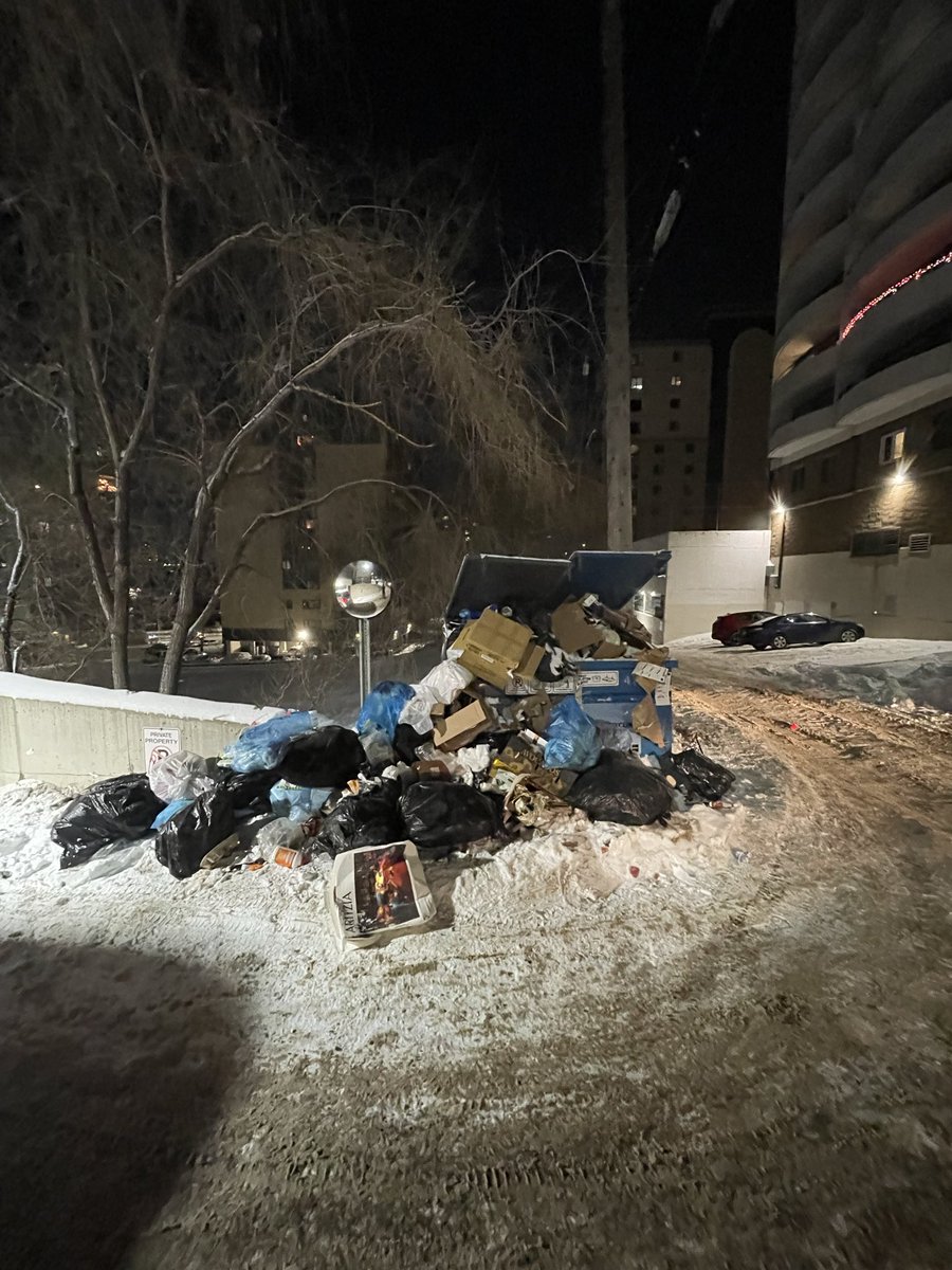 <a href="/CityofEdmonton/">City of Edmonton</a> Beyond unacceptable! It’s now almost January 6th. Our garbage hasn’t been picked up in weeks, &amp; vehicles can’t make it up or down the hill. Snow hasn’t been cleared since b4 Xmas! 🤬 Absolutely atrocious. #yegtraffic #yegwinter #yegsafety #yegdowntown #yegtransit