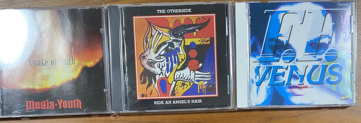 JimHarper666's tweet photo. Christmas presents/recent finds: Minus(-): D, G, R; Media-Youth, AWAKE FOR YOUTH; F.F., VENUS; The Otherside, RIDE AN ANGELS HAIR; Lucy, ROCKAROLLICA and single; Kuroyume single, REVERB; ORIGINS OF HIDE vol.1. https://t.co/IKumqlpe79
