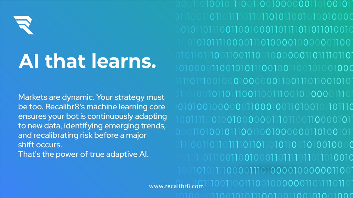 RecalibrateTech's tweet photo. Power of True Adaptive AI.

Markets are dynamic. Your strategy must be too. Recalibr8's machine learning core ensures your bot is continuously adapting to new data, identifying emerging trends, and recalibrating risk before a major shift occurs. 

#AI #TradingStrategy #ETHUSDT https://t.co/spAPrMDCd5
