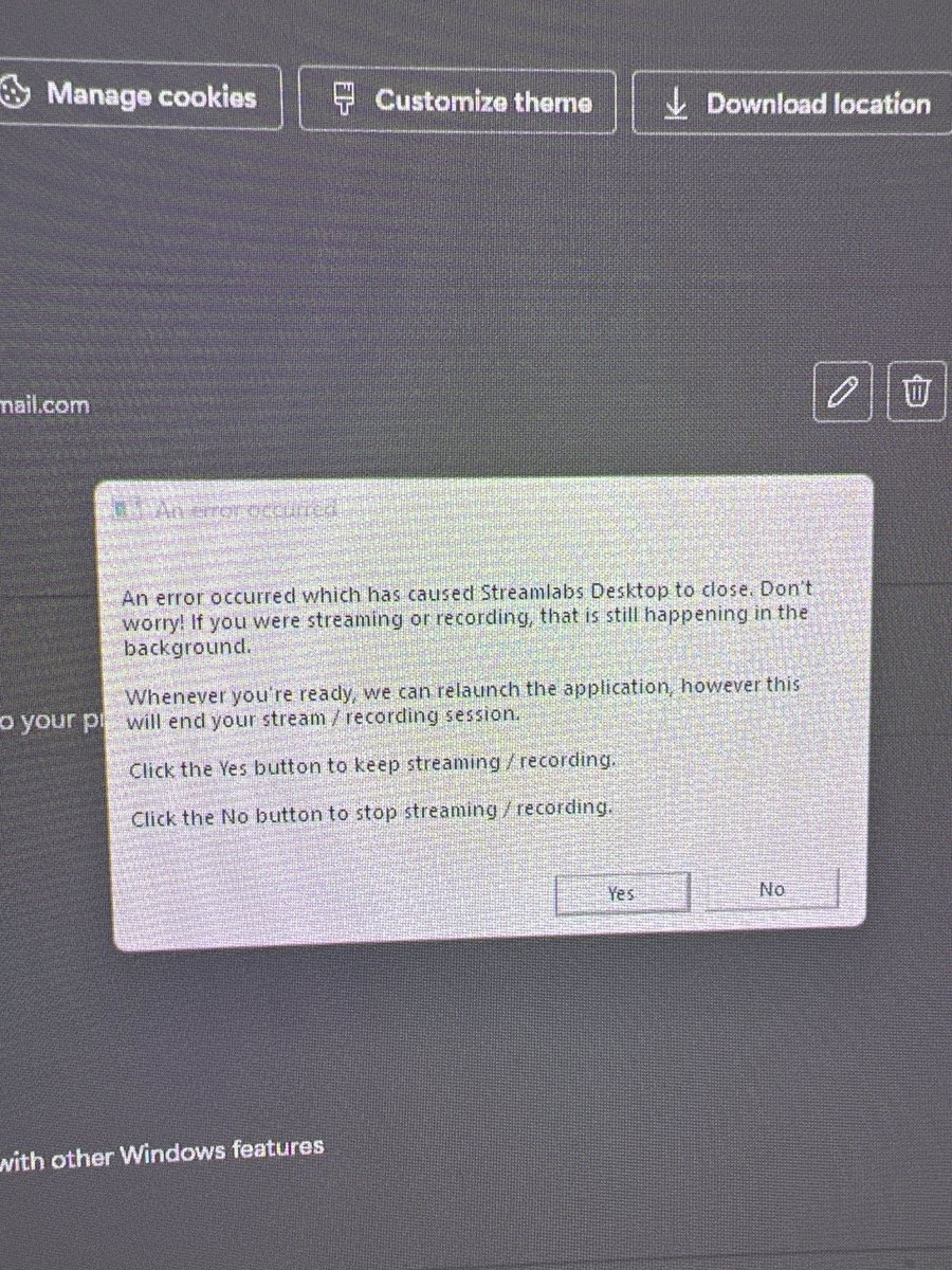 IAchieve12's tweet photo. @StreamlabsHelp How do I find what’s causing this? Will the Event Viewer show me the error? This is happening multiple times a night, thought maybe a problem pointed towards Streamlabs OBS trying to access memory that isn’t there? https://t.co/mlPfACX7e2