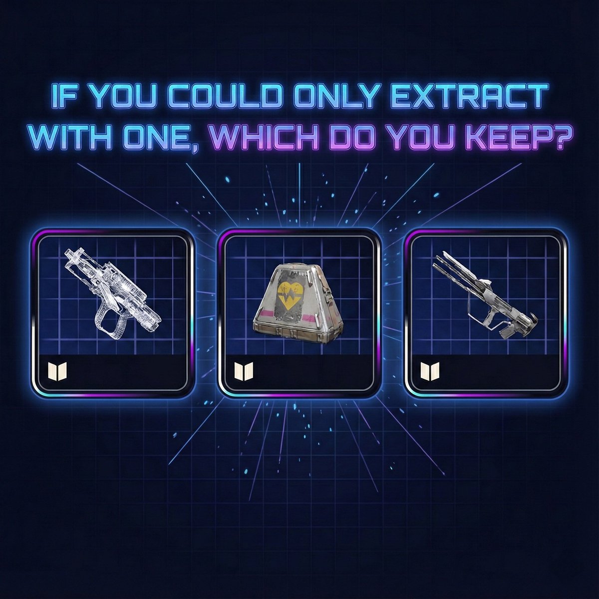 ArcStatusLive's tweet image. Hard choice, which do you go with? #arc #arcraiders #arcstatus