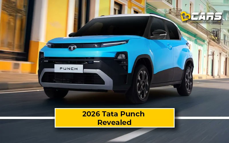 v3cars's tweet photo. Tata Motors have revealed the 2026 Punch facelift ahead of its January 13 launch. The small SUV gets a comprehensive refresh along with a new turbo petrol engine option
https://t.co/cgcSz73wJv
#V3Cars #TataPunch #PunchTurbo #V3Cars #TataMotors #MicroSUV https://t.co/KJNnKS7v4O