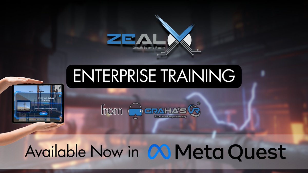 srini_grahasvr's tweet photo. 🚨 JUST DROPPED: Zeal X from @SquareComp_VR  is live on the @MetaQuestVR Store!

We are building the Netflix of Industrial Safety. 🌍

✅ Phase 1 (Live Now): Electrical Safety & LOTO Mastery. 
🔜 Phase 2 (Coming Soon): Fire Safety & Hazard Response.

Train for high-risk scenarios with Zero Danger using our STEP Framework™.

Download the Platform: 👇https://t.co/CCPHVuukMO

#VR #XR #ZealX #GRAHAsVR #IndustrialSafety #TechNews 🇮🇳