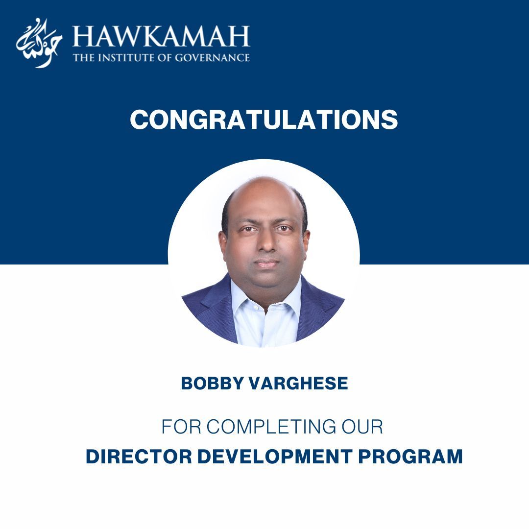 Congratulations to Bobby!

We are proud to announce that @Bobby Varghese has successfully earned his Professional Board Director certification which reflects her exceptional commitment to excellence in corporate governance and board leadership.👏👏