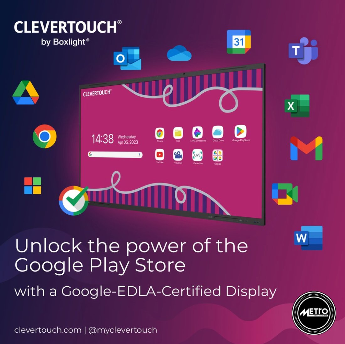 metrosolutionsx's tweet photo. #EDTECH Student inspiration with a #Google -EDLA-certified Clevertouch display, you can ditch the extra devices

Download all your go-to classroom tools directly to the display, log in, and start teaching instantly

Metro Solutions Tel 021 4341123
#irisheducation  #EdtechIreland https://t.co/Fb6f81wCYX