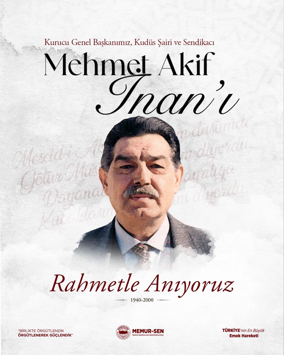 Davasını ilkeye, mücadelesini ahlaka dayandıran; sözüyle yol açan, duruşuyla iz bırakan Kurucu Genel Başkanımız Mehmet Akif İnan’ı, vefatının 26. yılında rahmet, saygı ve minnetle anıyoruz.
Bıraktığı fikrî mirası yaşatmaya, emek ve adalet mücadelesini aynı kararlılıkla sürdürmeye